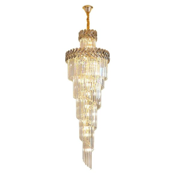 Elegant Crystal Cascade Pendant Light - Picture 2 of 6